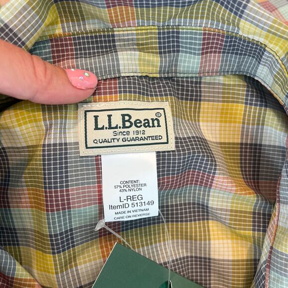 L.L. BEAN Men's SunSmart Cool Weave Shirt Short-Sleeve Size L - Picture 6 of 8